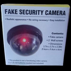 Dummy Camera Fake Security Dome Camera Flashing Red LED Light In & Outdoor